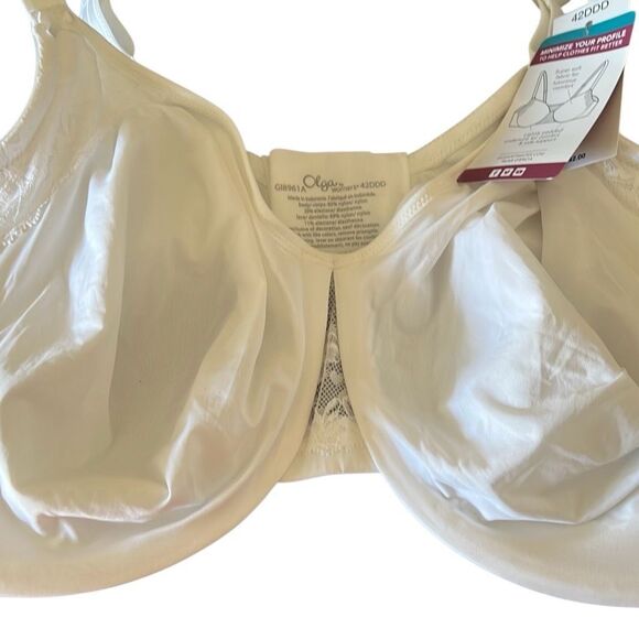 Olga cloud 9 Full figure underwire bra sz 42DDD white NWT - Picture 1 of 5
